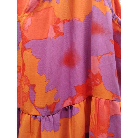 Jodifl Women's Size XL Orange Purple Colorful Bright Sleeveless Lined Maxi Dress - Picture 2 of 7